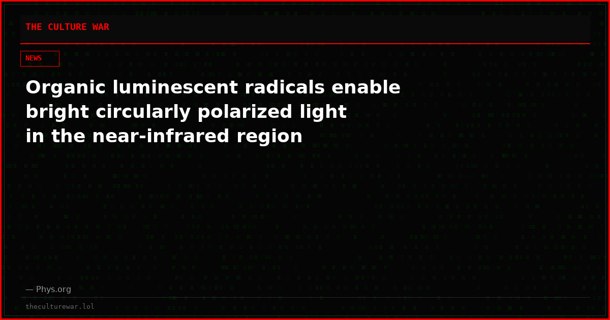 Organic luminescent radicals enable bright circularly polarized light in the near-infrared region