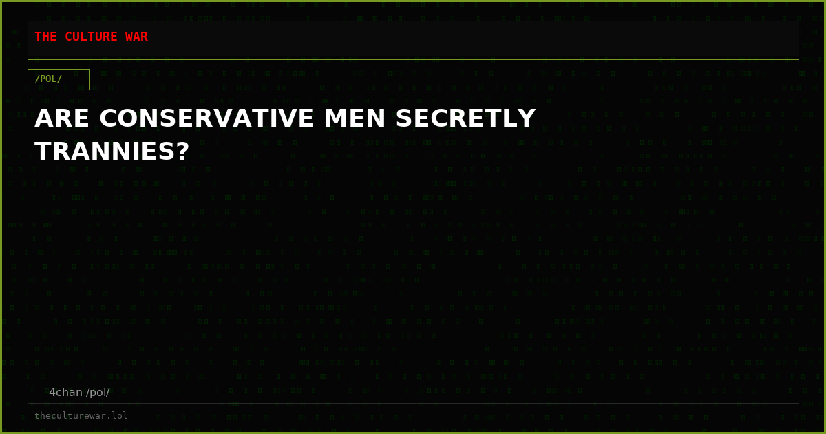 ARE CONSERVATIVE MEN SECRETLY TRANNIES?