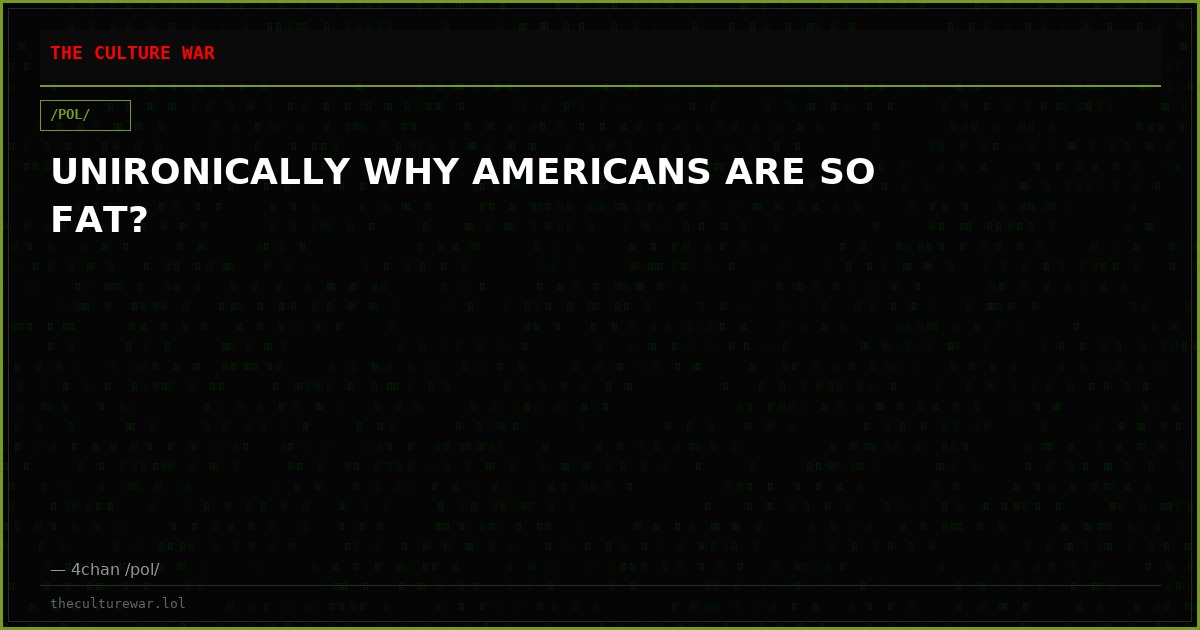 UNIRONICALLY WHY AMERICANS ARE SO FAT?