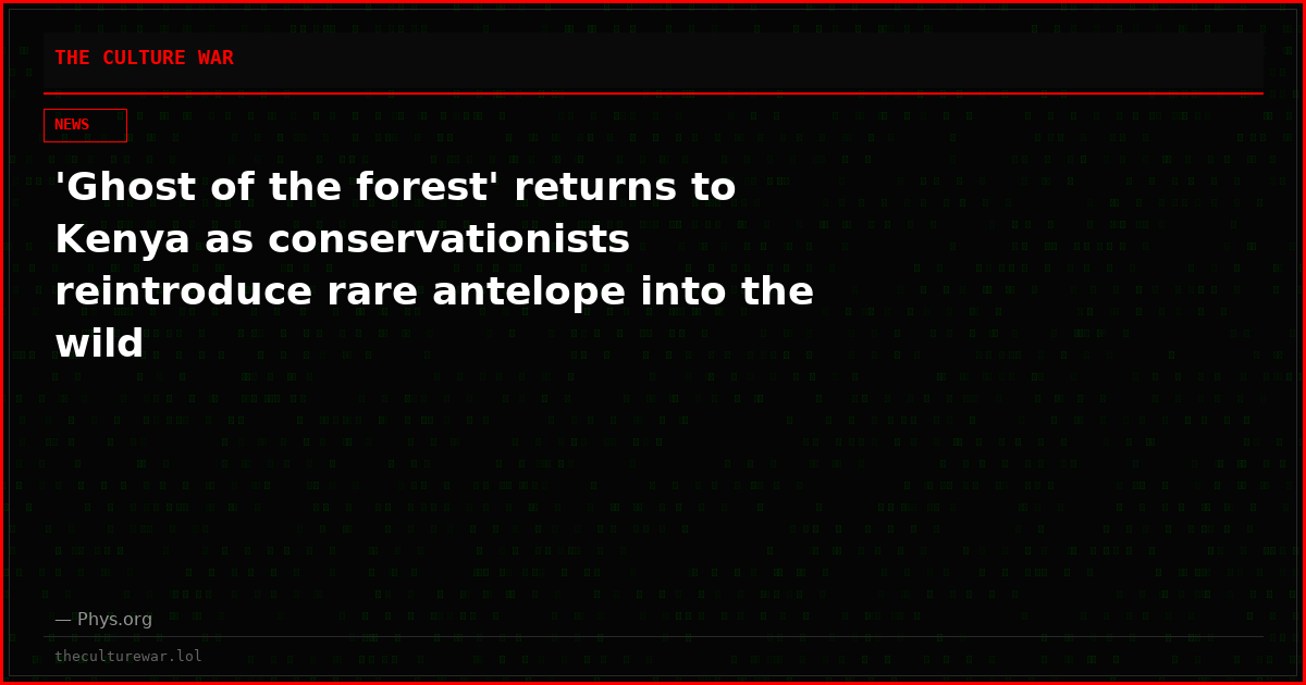 'Ghost of the forest' returns to Kenya as conservationists reintroduce rare antelope into the wild