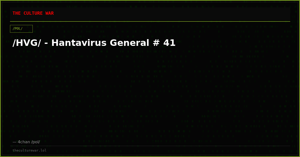 /HVG/ - Hantavirus General # 41