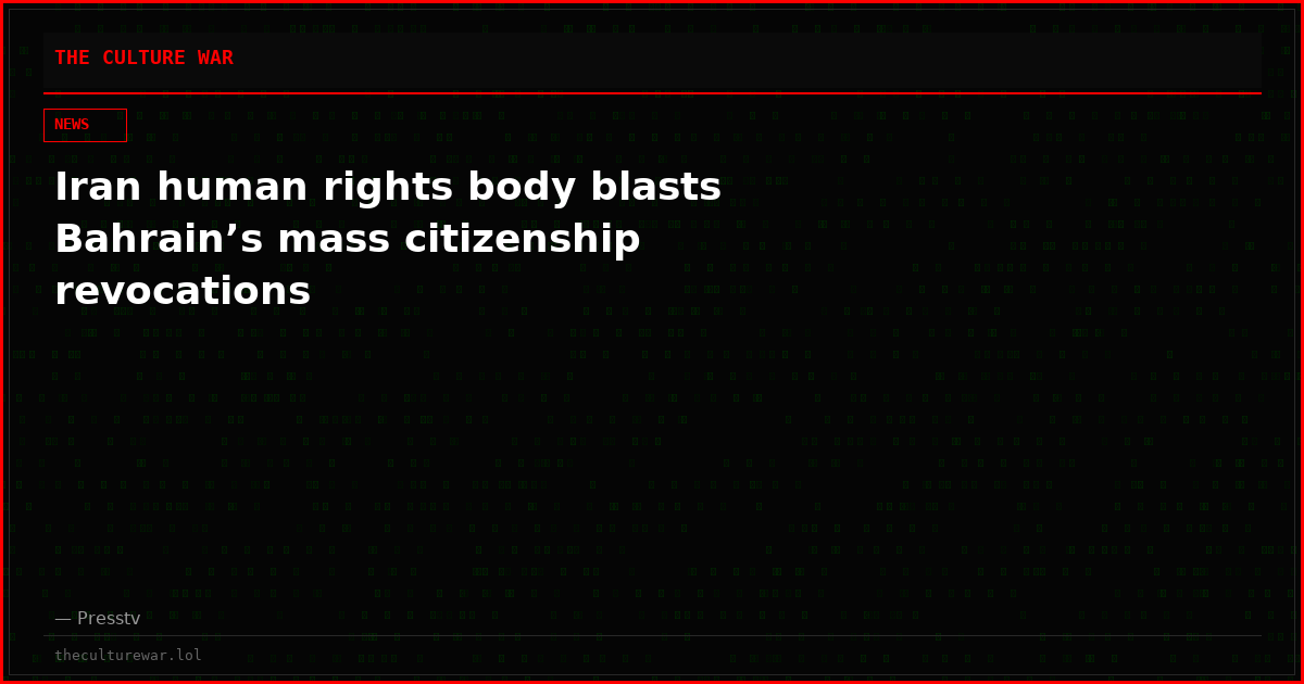 Iran human rights body blasts Bahrain’s mass citizenship revocations