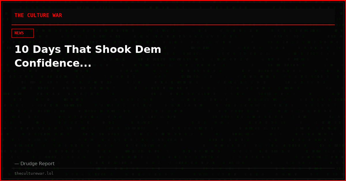 10 Days That Shook Dem Confidence...