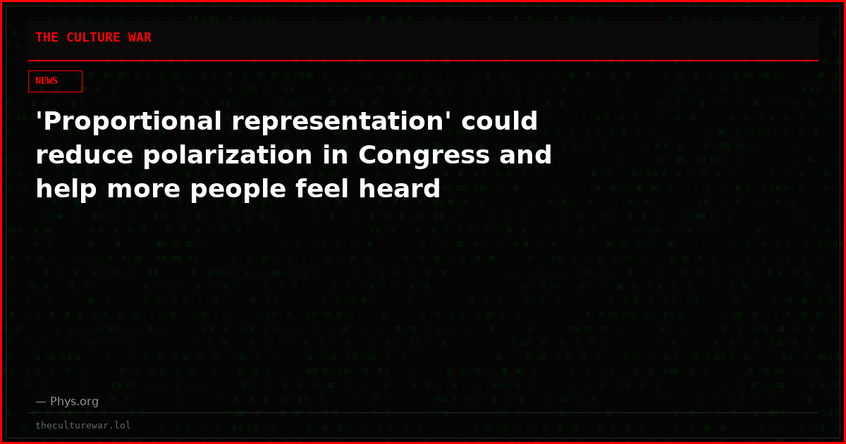 'Proportional representation' could reduce polarization in Congress and help more people feel heard