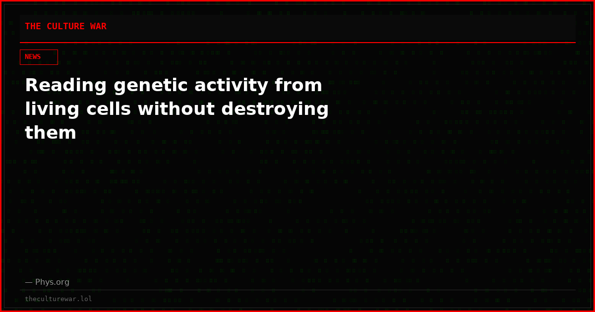 Reading genetic activity from living cells without destroying them