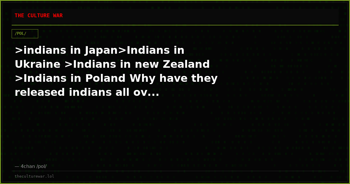 >indians in Japan>Indians in Ukraine >Indians in new Zealand >Indians in Poland Why have they released indians all ov...