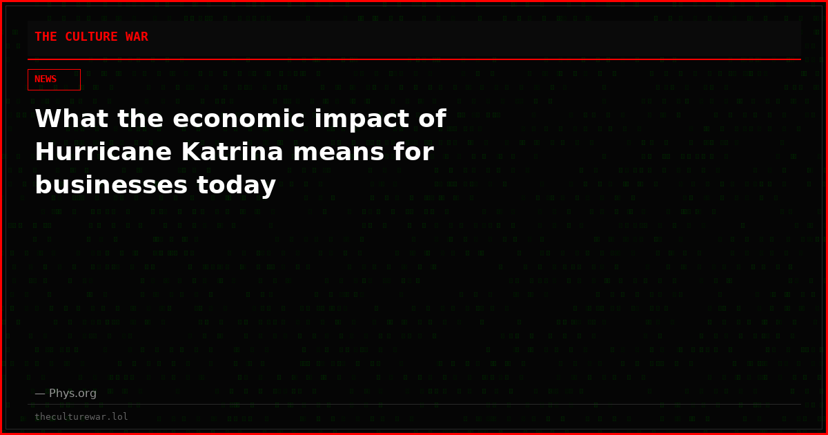 What the economic impact of Hurricane Katrina means for businesses today