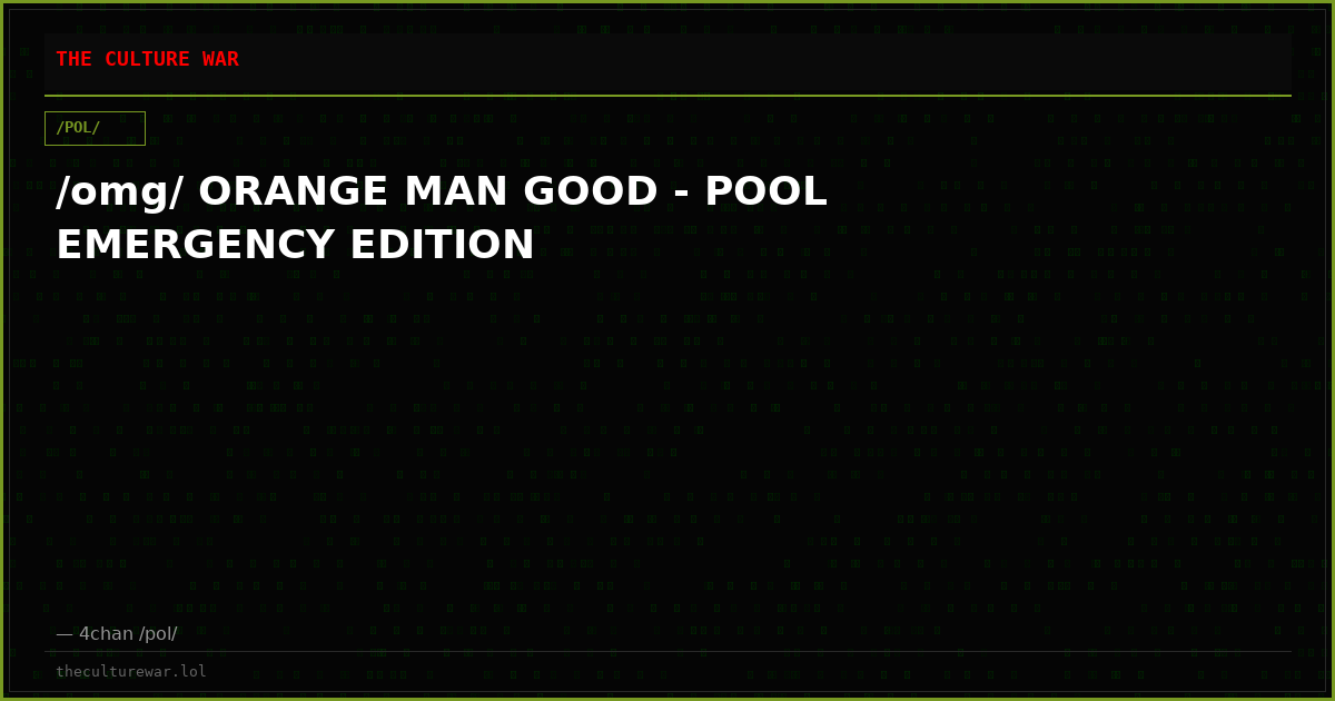 /omg/ ORANGE MAN GOOD - POOL EMERGENCY EDITION
