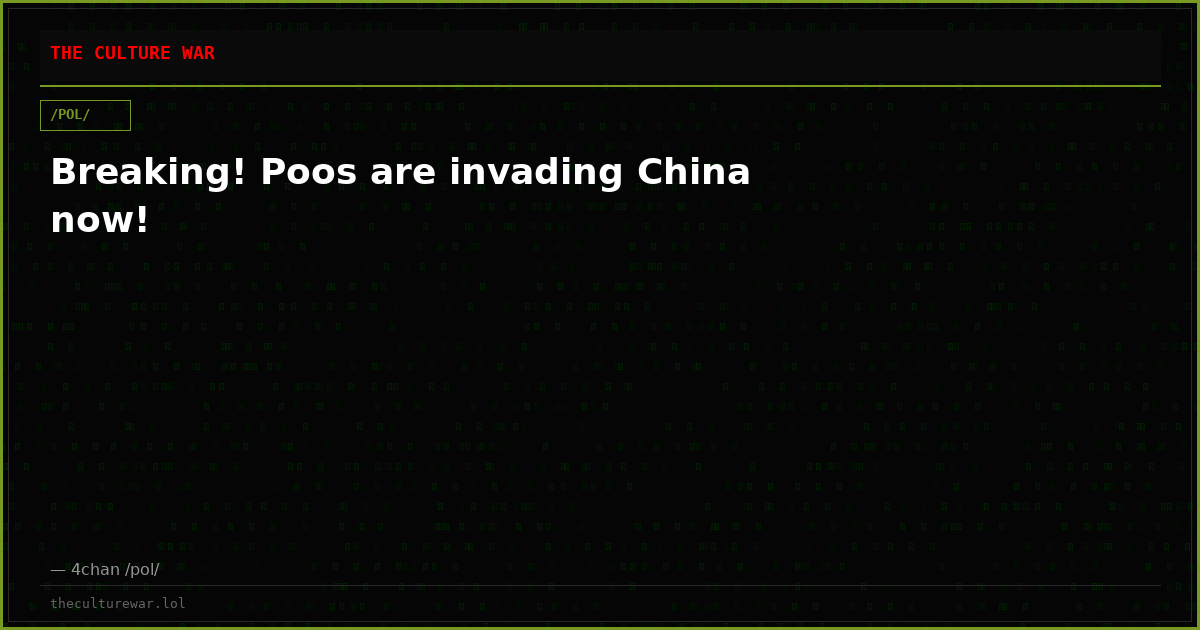 Breaking! Poos are invading China now!