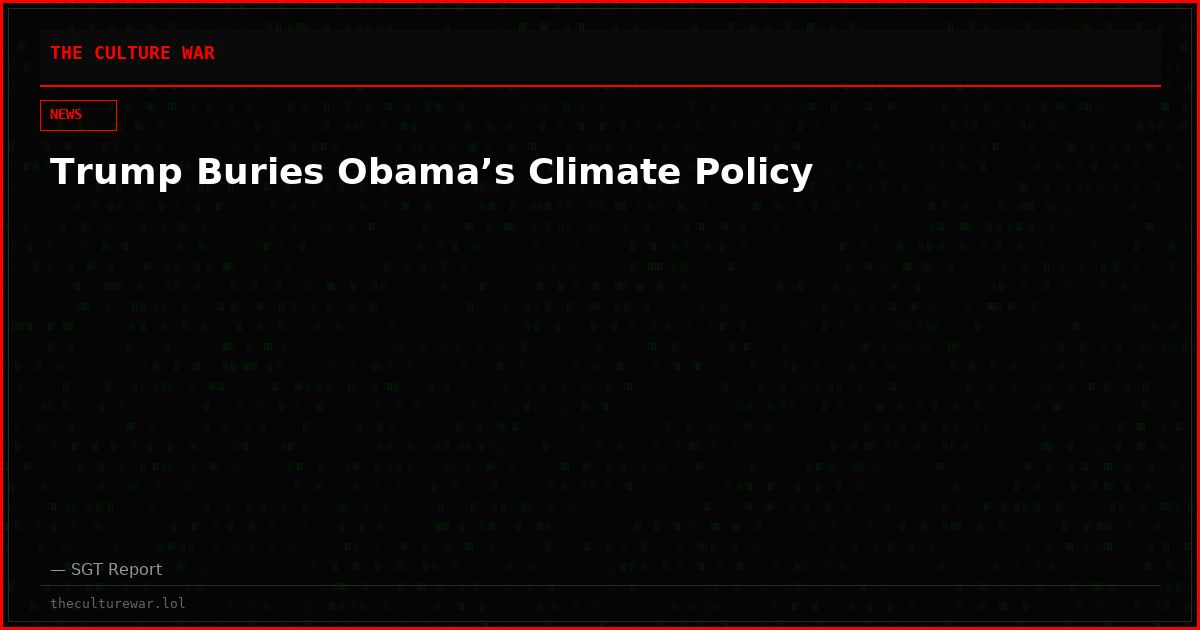 Trump Buries Obama’s Climate Policy