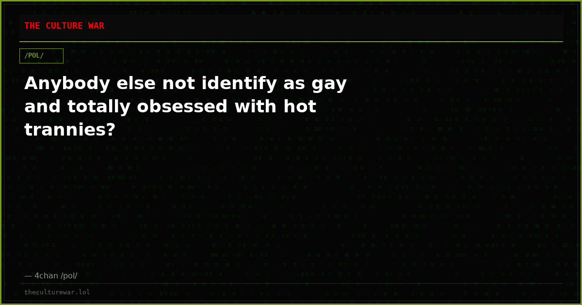 Anybody else not identify as gay and totally obsessed with hot trannies?