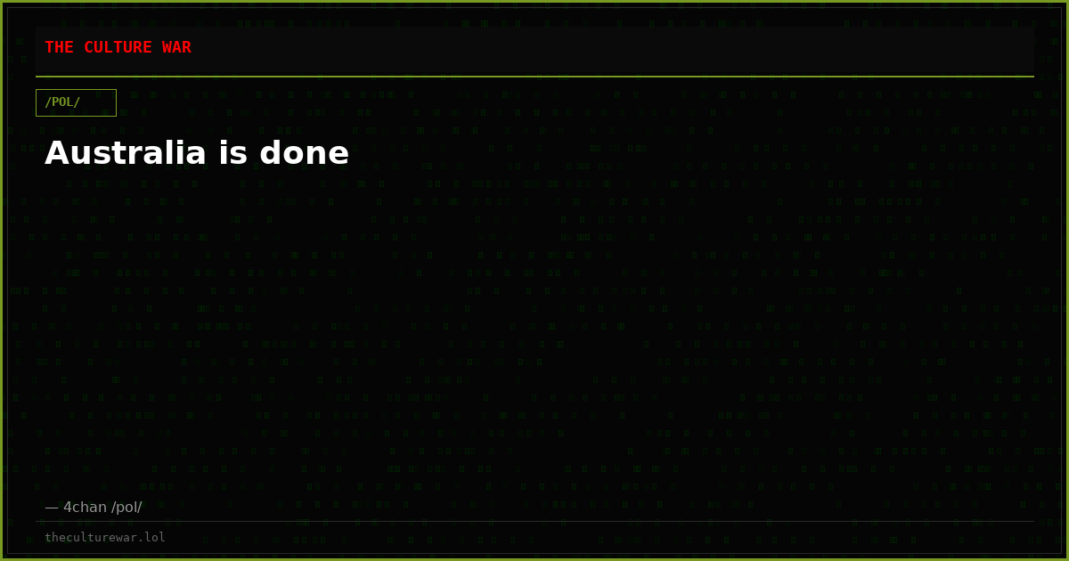 Australia is done