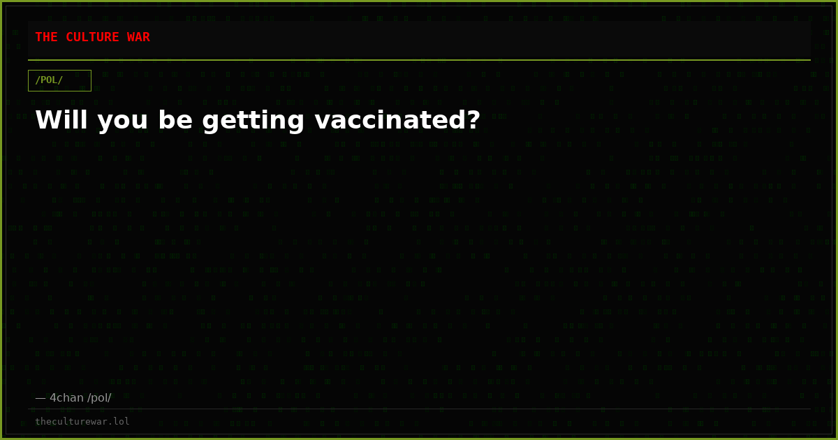 Will you be getting vaccinated?