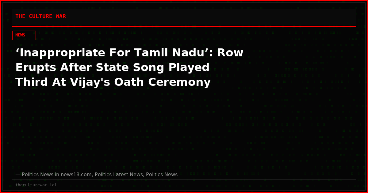 ‘Inappropriate For Tamil Nadu’: Row Erupts After State Song Played Third At Vijay's Oath Ceremony