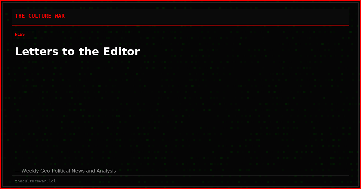 Letters to the Editor