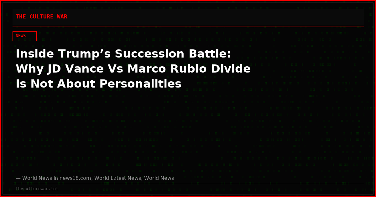 Inside Trump’s Succession Battle: Why JD Vance Vs Marco Rubio Divide Is Not About Personalities