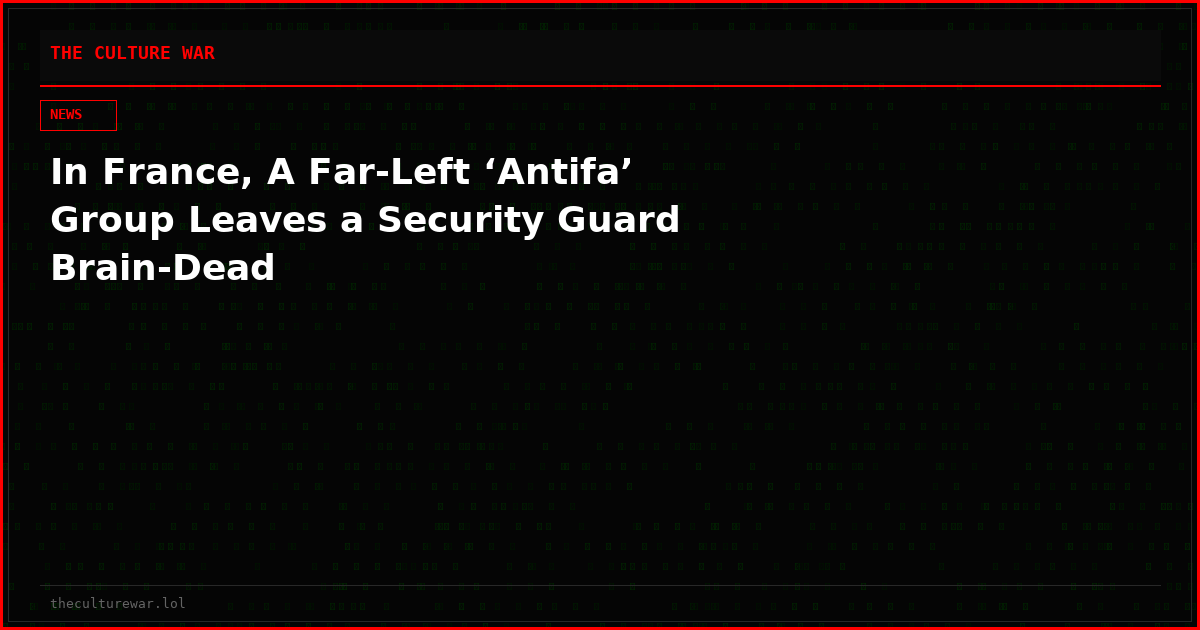 In France, A Far-Left ‘Antifa’ Group Leaves a Security Guard Brain-Dead