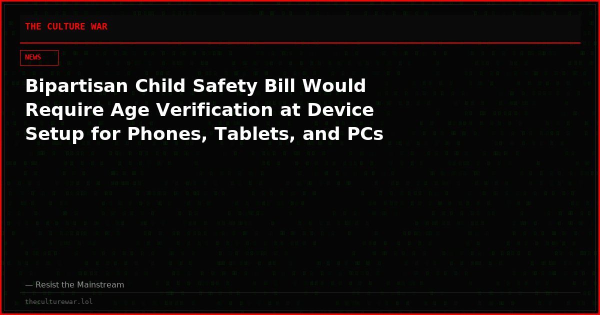 Bipartisan Child Safety Bill Would Require Age Verification at Device Setup for Phones, Tablets, and PCs
