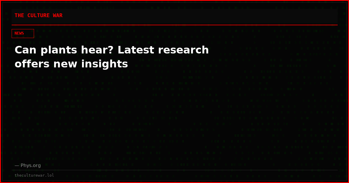 Can plants hear? Latest research offers new insights