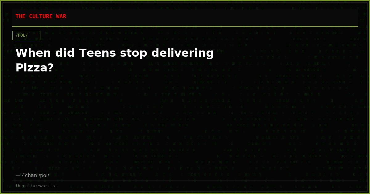 When did Teens stop delivering Pizza?
