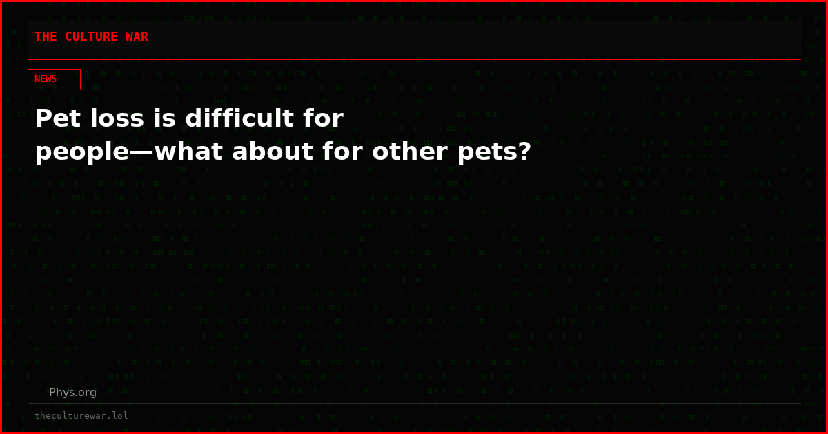Pet loss is difficult for people—what about for other pets?