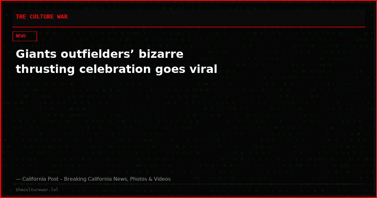 Giants outfielders’ bizarre thrusting celebration goes viral