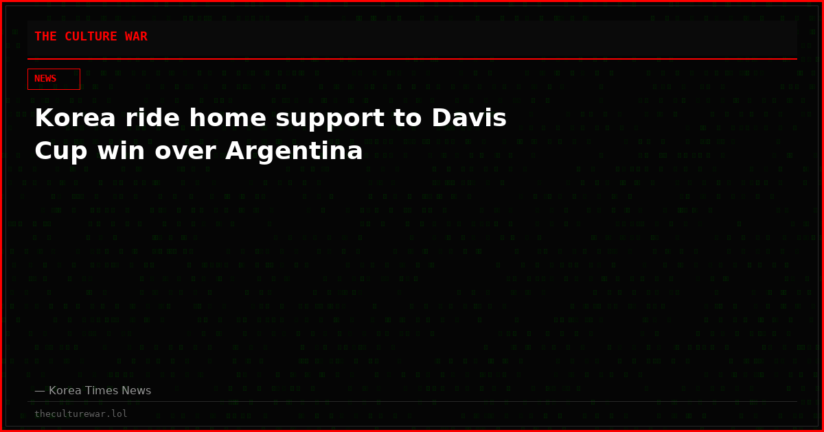 Korea ride home support to Davis Cup win over Argentina