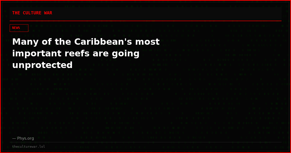 Many of the Caribbean's most important reefs are going unprotected