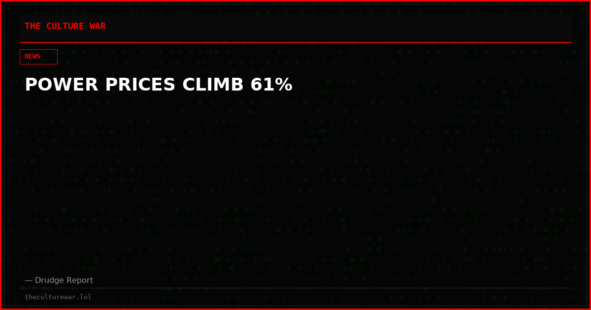 POWER PRICES CLIMB 61%
