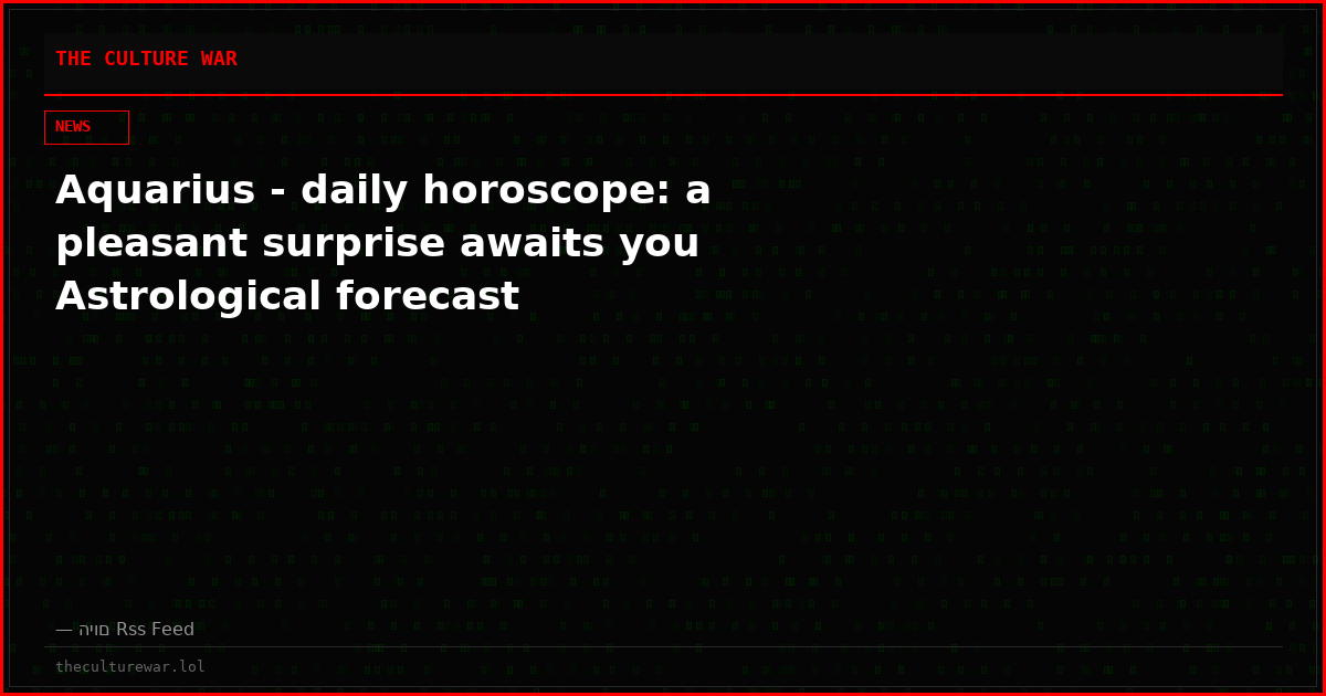 Aquarius - daily horoscope: a pleasant surprise awaits you Astrological forecast