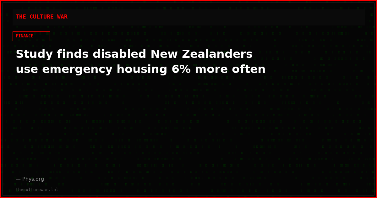 Study finds disabled New Zealanders use emergency housing 6% more often