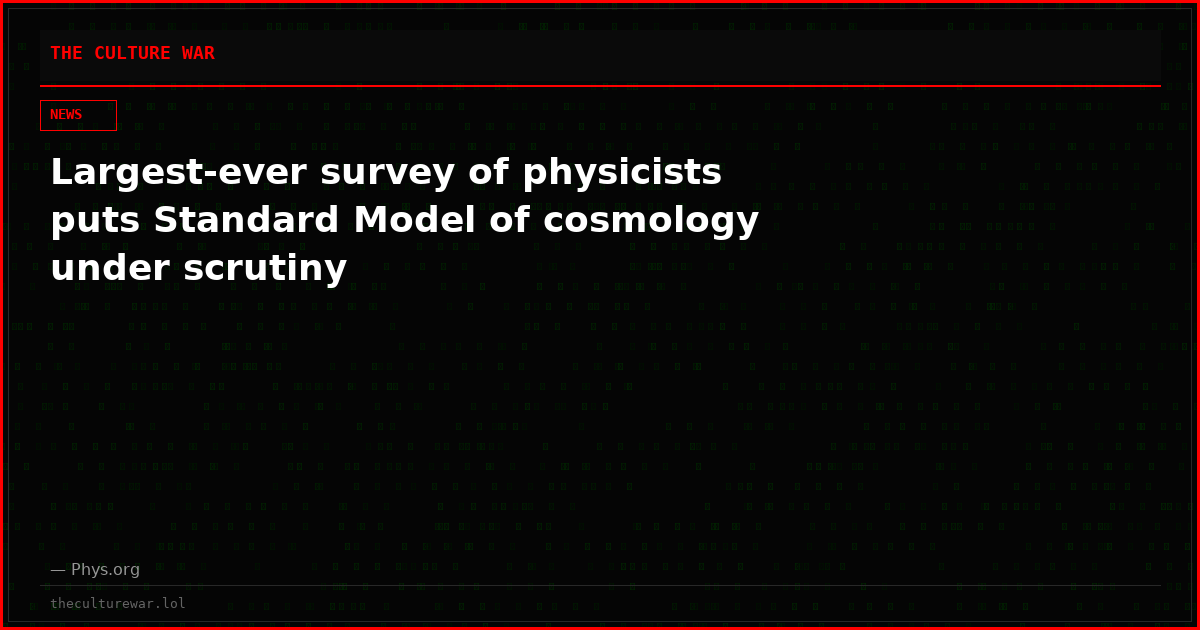 Largest-ever survey of physicists puts Standard Model of cosmology under scrutiny