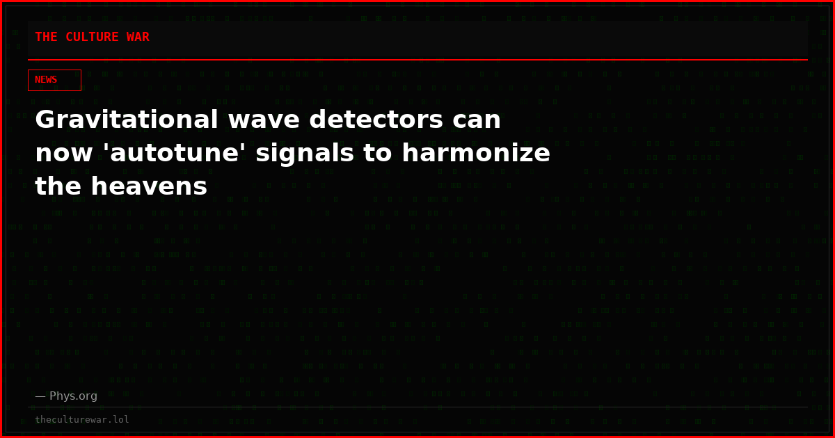 Gravitational wave detectors can now 'autotune' signals to harmonize the heavens