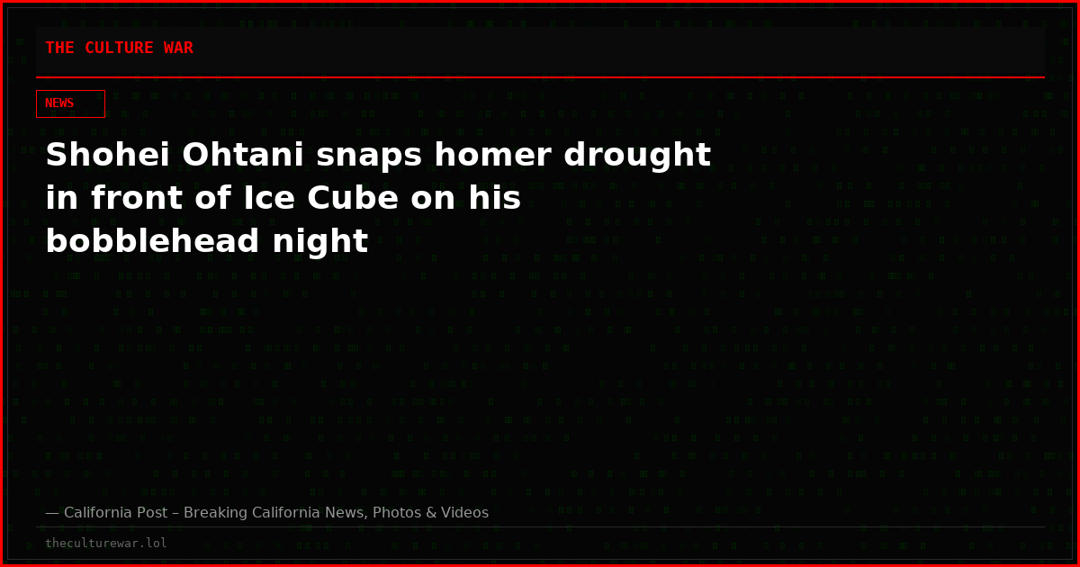 Shohei Ohtani snaps homer drought in front of Ice Cube on his bobblehead night
