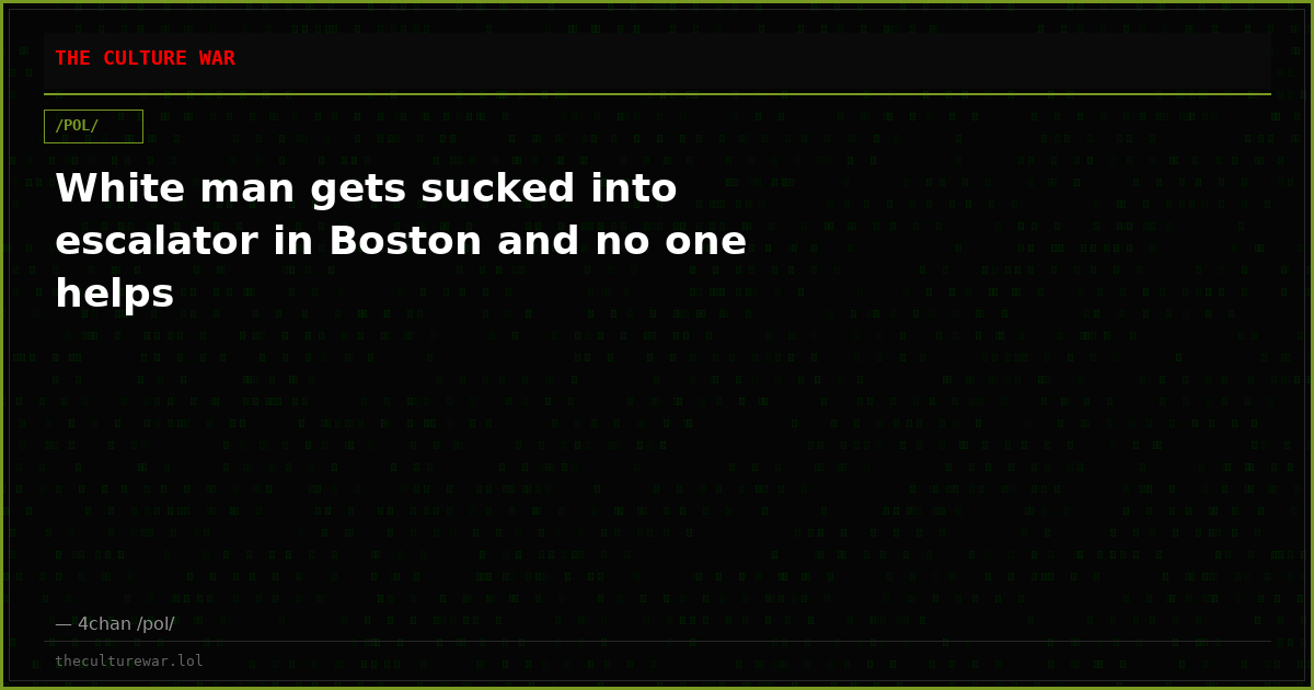 White man gets sucked into escalator in Boston and no one helps