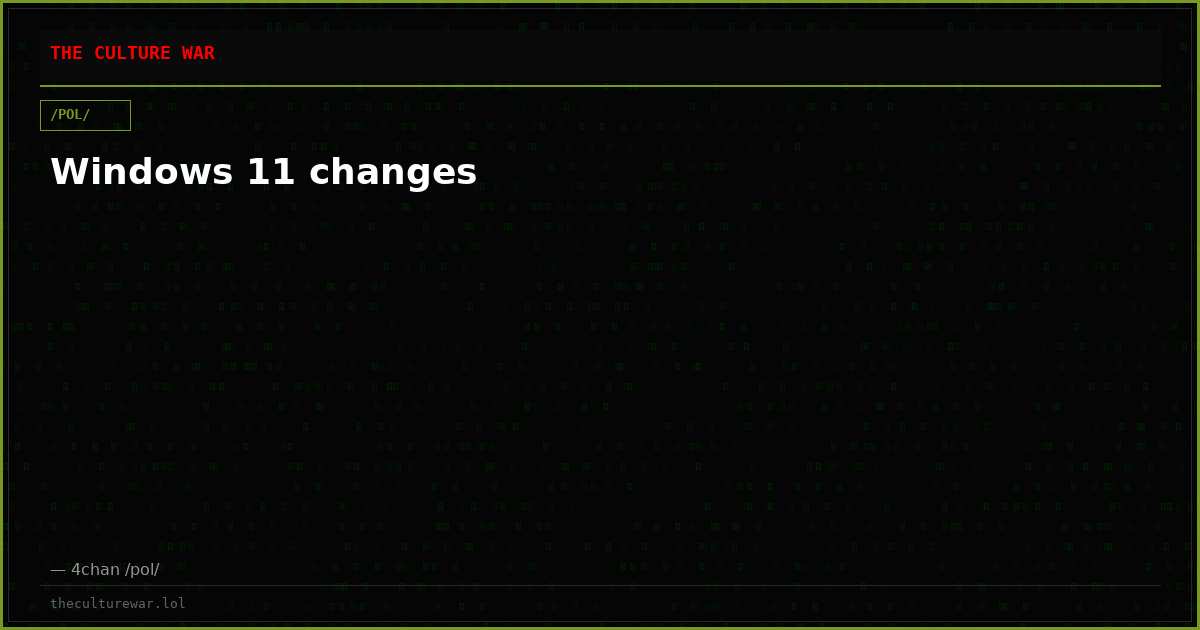 Windows 11 changes