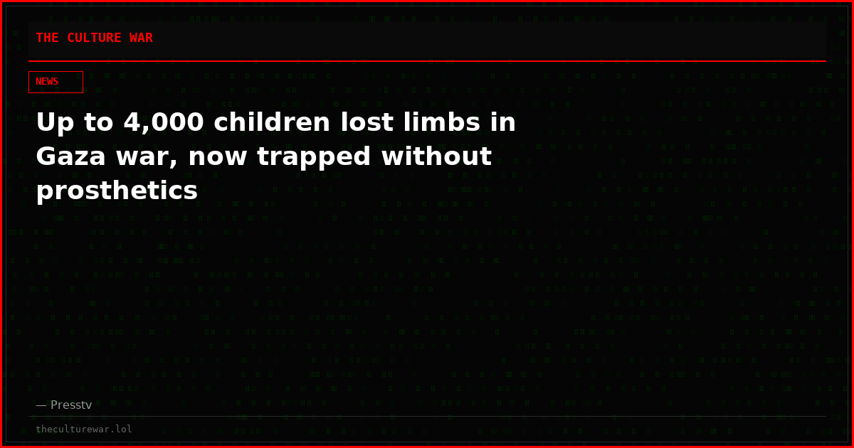 Up to 4,000 children lost limbs in Gaza war, now trapped without prosthetics