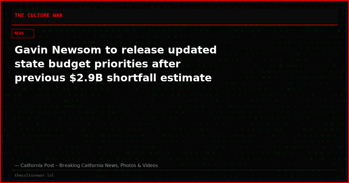 Gavin Newsom to release updated state budget priorities after previous $2.9B shortfall estimate