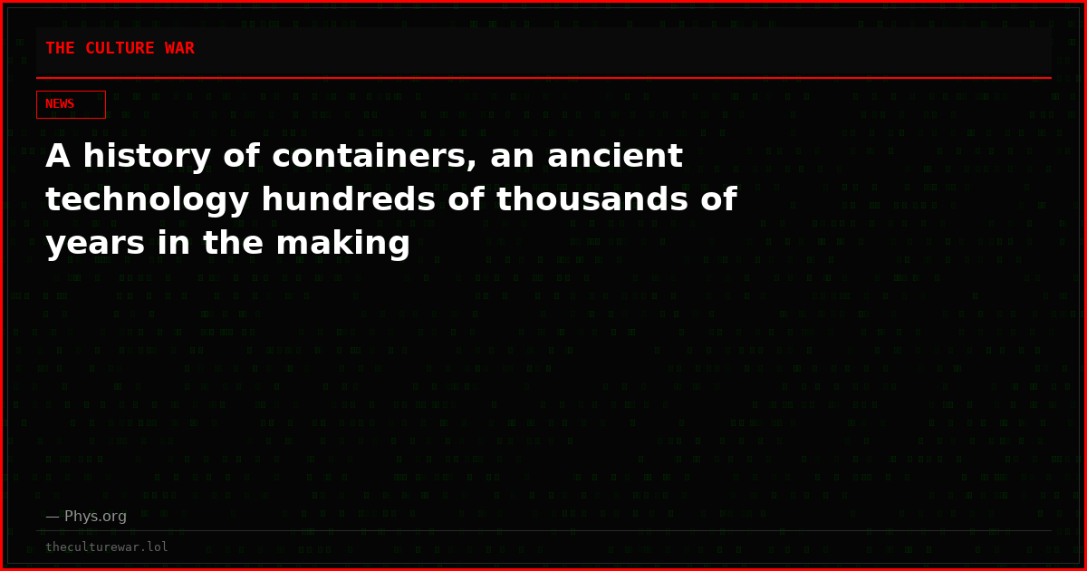 A history of containers, an ancient technology hundreds of thousands of years in the making