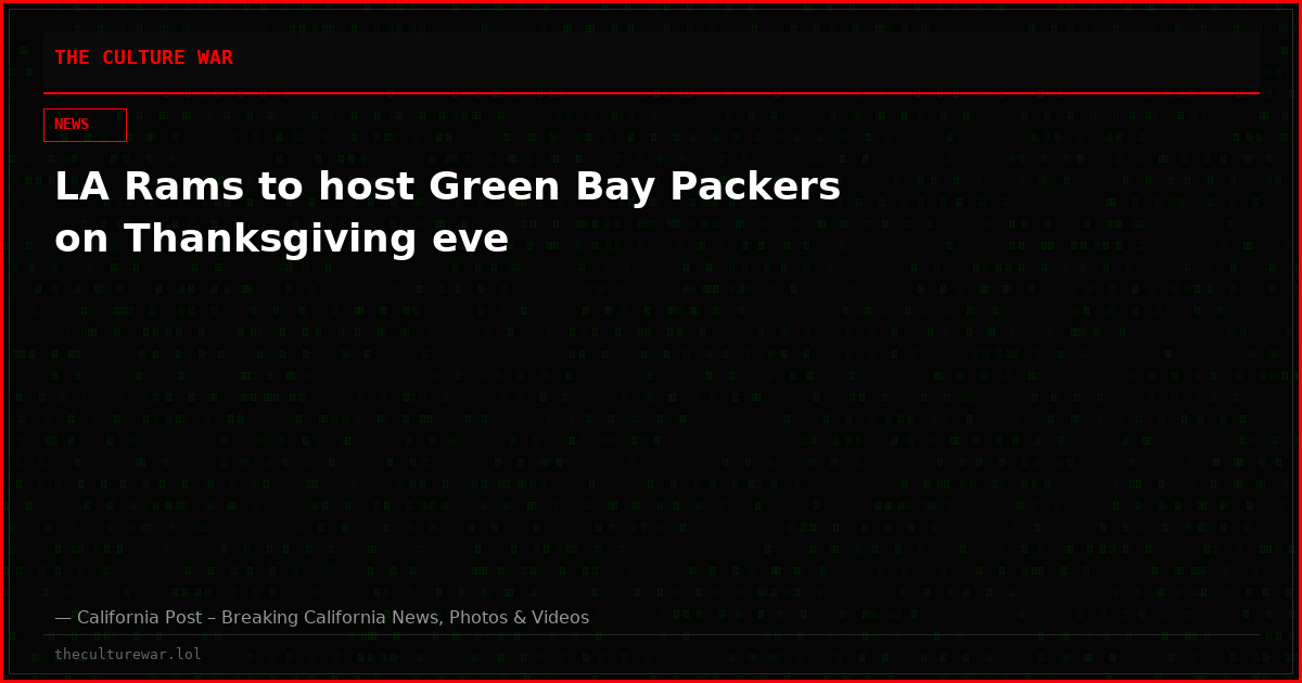LA Rams to host Green Bay Packers on Thanksgiving eve