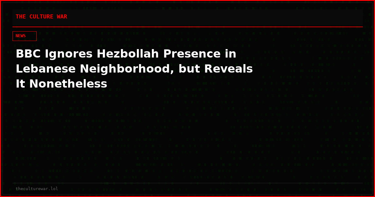 BBC Ignores Hezbollah Presence in Lebanese Neighborhood, but Reveals It Nonetheless