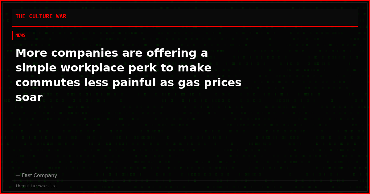 More companies are offering a simple workplace perk to make commutes less painful as gas prices soar