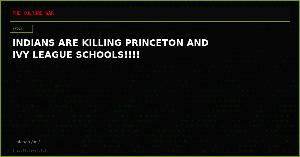 INDIANS ARE KILLING PRINCETON AND IVY LEAGUE SCHOOLS!!!!
