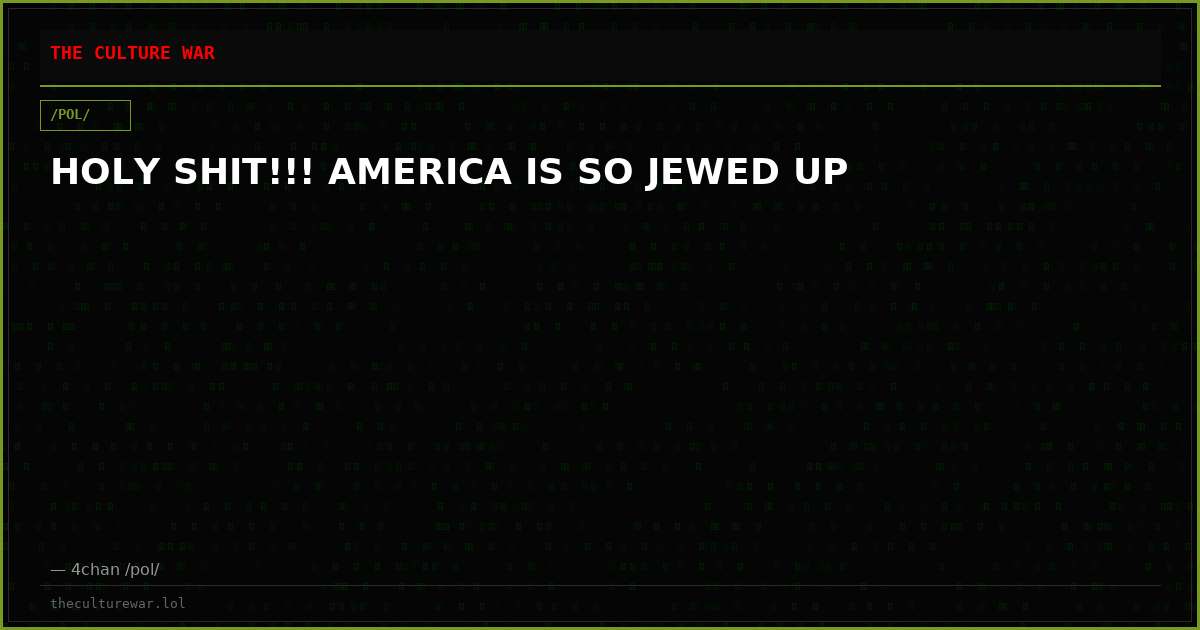 HOLY SHIT!!! AMERICA IS SO JEWED UP