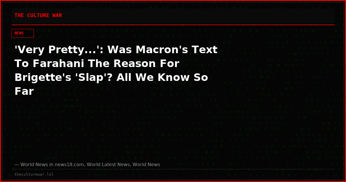 'Very Pretty...': Was Macron's Text To Farahani The Reason For Brigette's 'Slap'? All We Know So Far