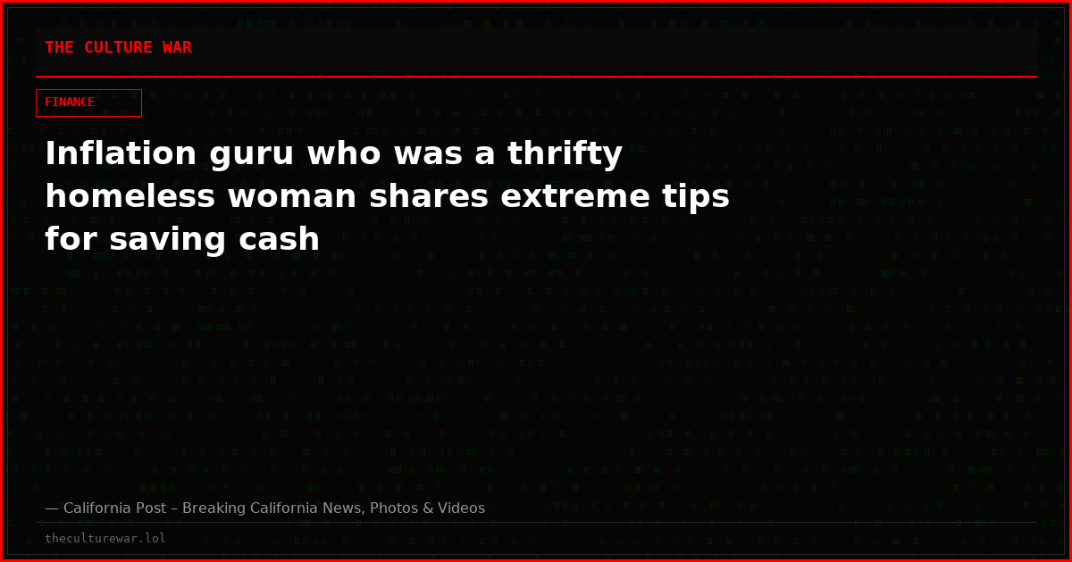 Inflation guru who was a thrifty homeless woman shares extreme tips for saving cash