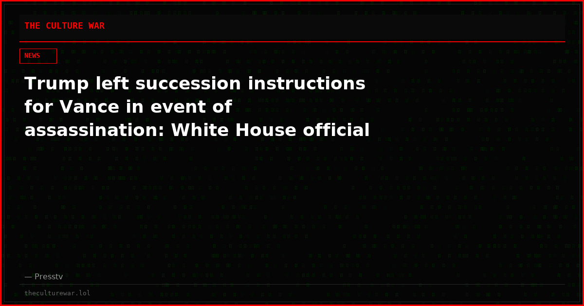Trump left succession instructions for Vance in event of assassination: White House official