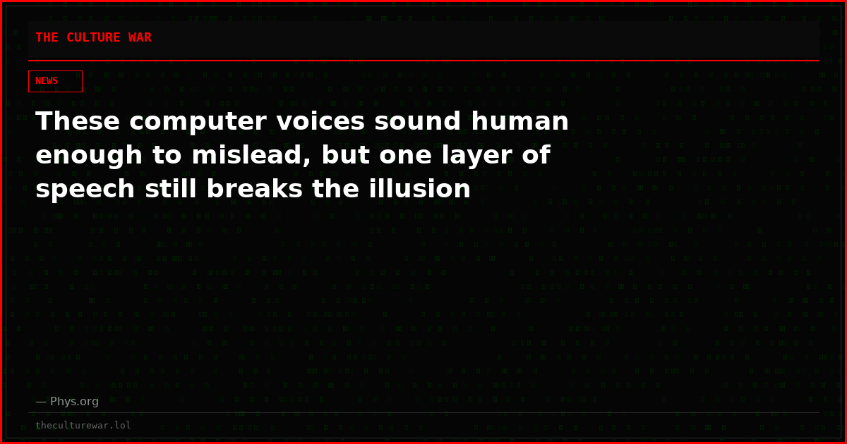 These computer voices sound human enough to mislead, but one layer of speech still breaks the illusion