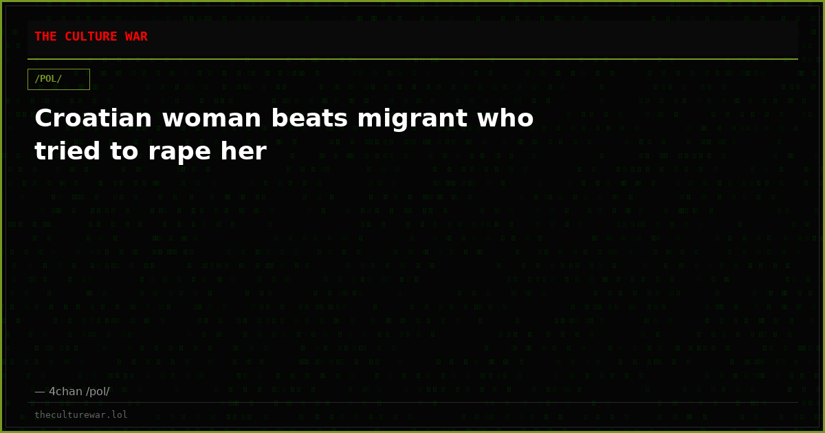 Croatian woman beats migrant who tried to rape her