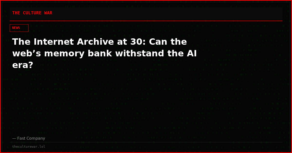The Internet Archive at 30: Can the web’s memory bank withstand the AI era?